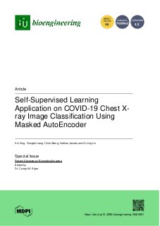 Self-Supervised Learning Application on COVID-19 Chest X- ray Image Classification Using Masked AutoEncoder
